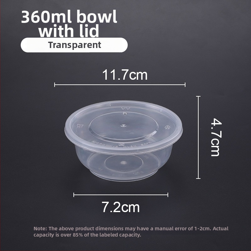 Еднократна дебела пластмасова кутия за изнасяне с капак — прозрачна и запечатана, голям капацитет, възможност за печат на лого, микровълнова печка не е безопасна