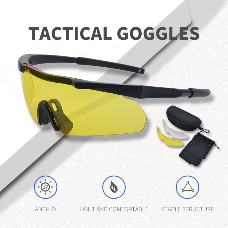 Taktičke naočale na zalihi, naočale za paintball/gađanje na otvorenom, naočale otporne na eksploziju, set biciklističkih naočala, otporne na vjetar i prašinu