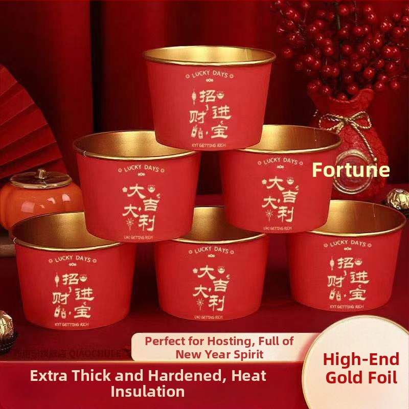 Jednorázová papierová misa s pozláteným fóliovým povrchom pre rodinné jedlá na jar; materiál: papier + PE fólia; trvanlivosť: 12 mesiacov; kategória: jednorazová misa