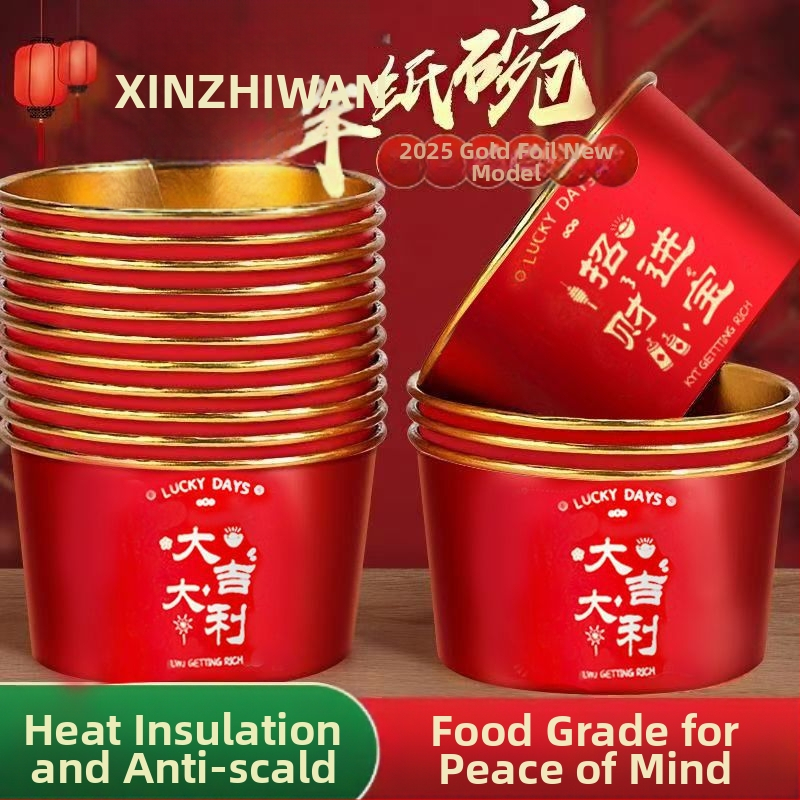 Jednorázová papierová misa s pozláteným fóliovým povrchom pre rodinné jedlá na jar; materiál: papier + PE fólia; trvanlivosť: 12 mesiacov; kategória: jednorazová misa