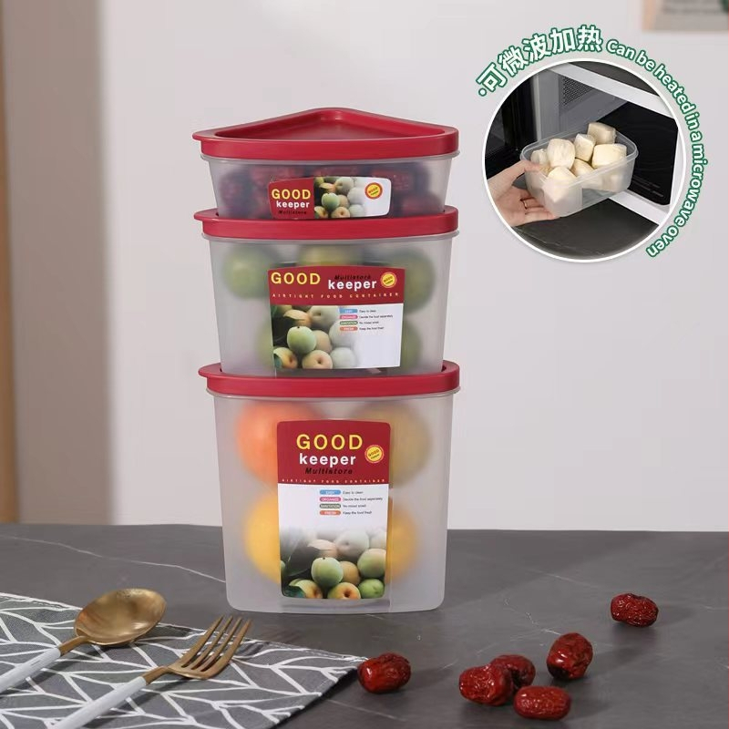 Spremnici za skladištenje u hladnjaku od prehrambene PP plastike, 3-dijelna set, jednokomorni dizajn, pogodni za mikrovalnu pećnicu, čuvaju svježinu