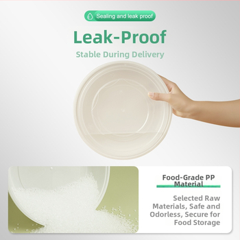 Cutie rotundă de unică folosință pentru raci și pește murat, PP, compatibil cu microunde, 90 de seturi pe cutie