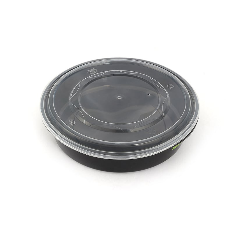 Cutie rotundă de unică folosință pentru raci și pește murat, PP, compatibil cu microunde, 90 de seturi pe cutie