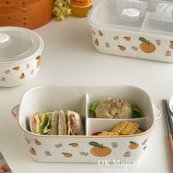 Keramička kutija za obrok, mikrovalna sigurna, 800–1000 ml, višestruki odjeljci, jednoslojna za odrasle
