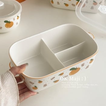 Keramička kutija za obrok, mikrovalna sigurna, 800–1000 ml, višestruki odjeljci, jednoslojna za odrasle