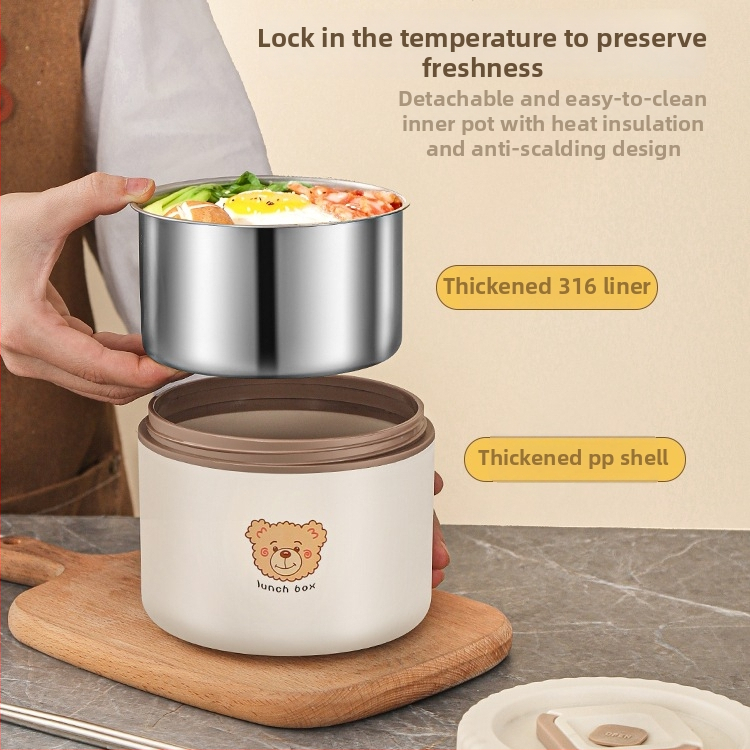 Izolovaná obedová dóza z nehrdzavejúcej ocele 316, pre kancelárskych pracovníkov, dospelí, bez elektriny, objem 468l