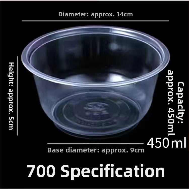 Set de boluri din plastic de unică folosință, cu capac – rotunde, compatibile cu microunde, PP alimentar