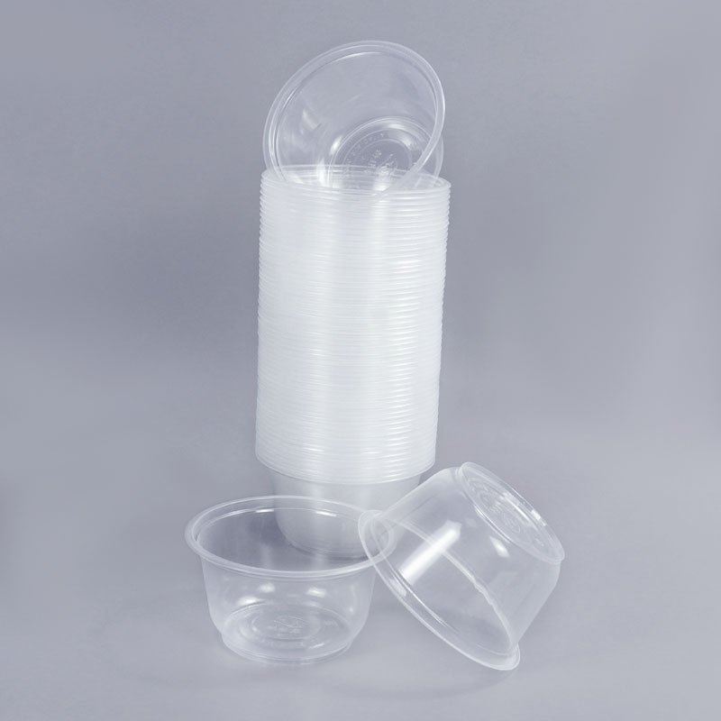 Set de boluri din plastic de unică folosință, cu capac – rotunde, compatibile cu microunde, PP alimentar