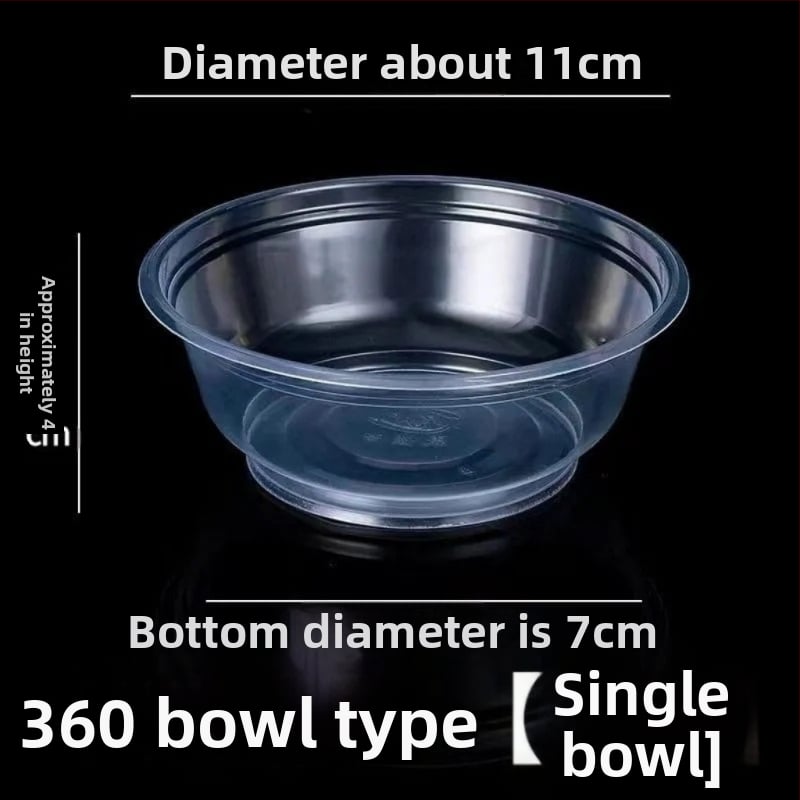 Set de boluri din plastic de unică folosință, cu capac – rotunde, compatibile cu microunde, PP alimentar