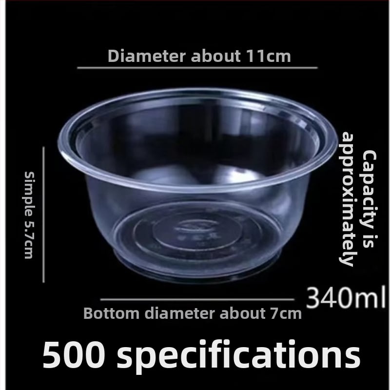 Set de boluri din plastic de unică folosință, cu capac – rotunde, compatibile cu microunde, PP alimentar