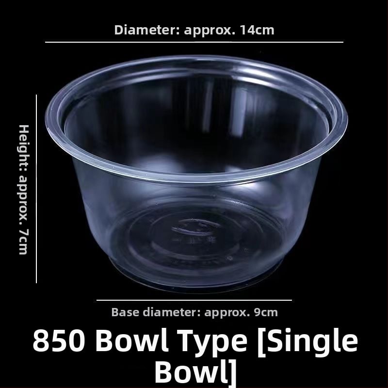 Set de boluri din plastic de unică folosință, cu capac – rotunde, compatibile cu microunde, PP alimentar