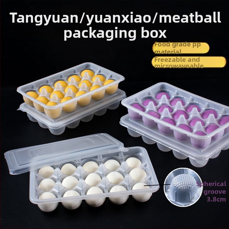 Cutie de plastic de unică folosință pentru bile mari de orez lipicioase, lucrate manual (nu este potrivită pentru microunde; imprimare logo disponibilă; procesare și personalizare prin agent; origine: China continentală)