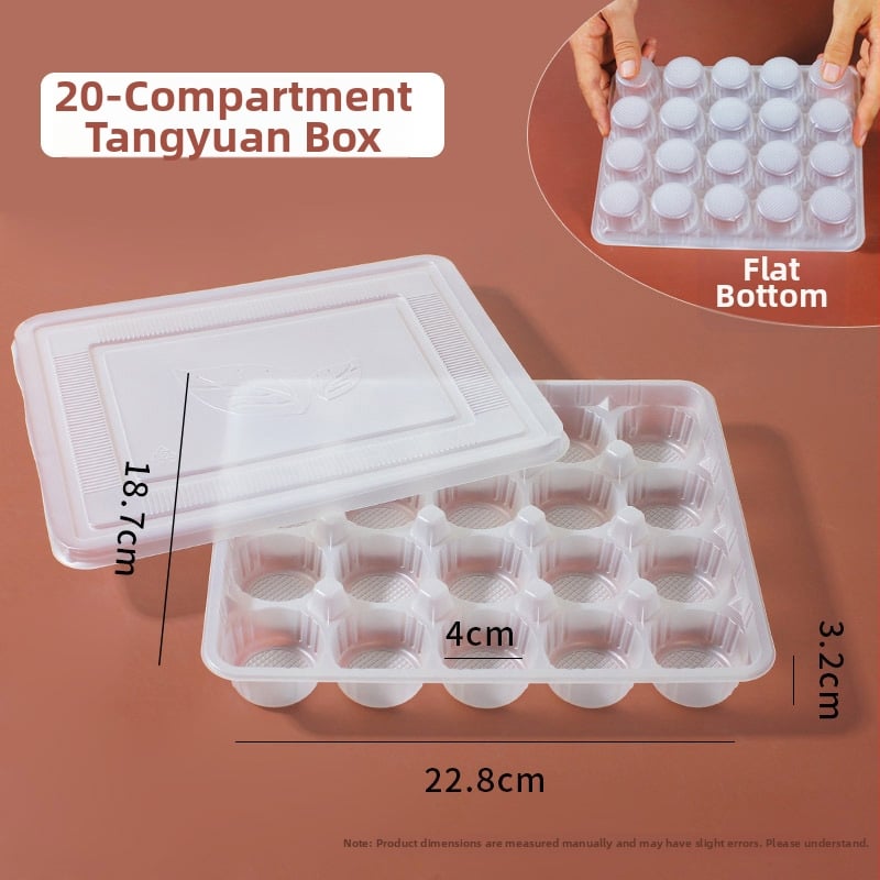 Cutie de plastic de unică folosință pentru bile mari de orez lipicioase, lucrate manual (nu este potrivită pentru microunde; imprimare logo disponibilă; procesare și personalizare prin agent; origine: China continentală)