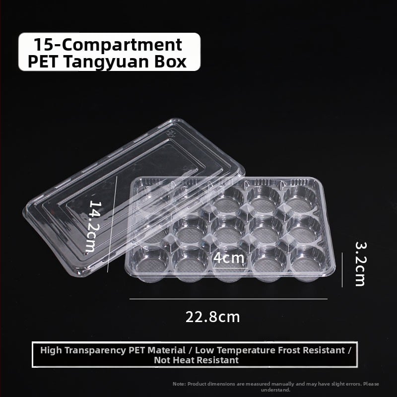 Cutie de plastic de unică folosință pentru bile mari de orez lipicioase, lucrate manual (nu este potrivită pentru microunde; imprimare logo disponibilă; procesare și personalizare prin agent; origine: China continentală)