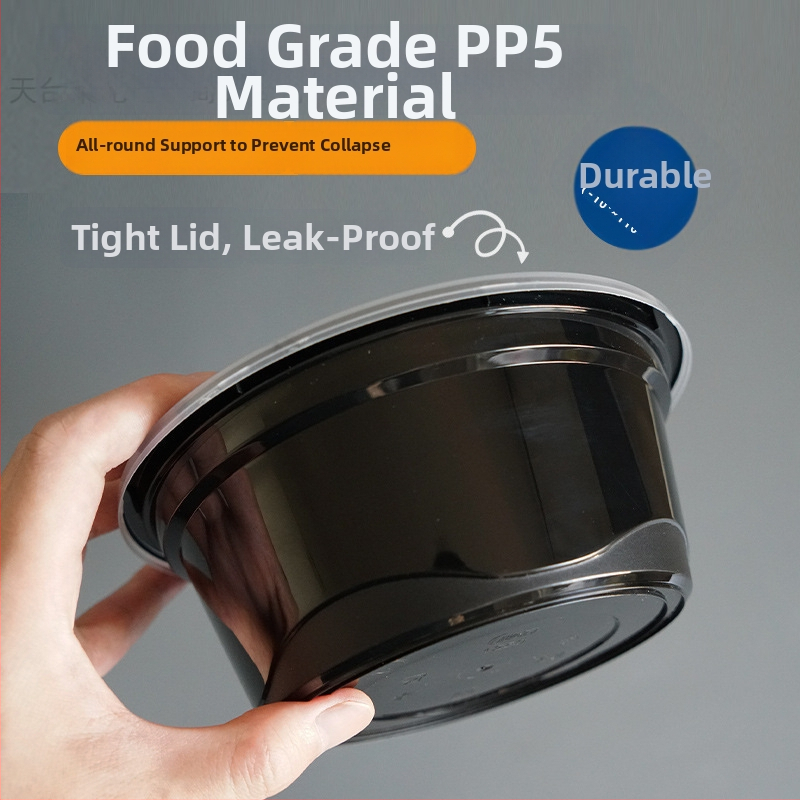 Dvojvrstvový kontajner na polievku s horným a dolným priehradkou, suché/mokré oddelenie, jednorazová misa s wonton rezancami; Plastový • Nie je vhodný do mikrovlnky • Tlač loga možná • Hrubá hmotnosť približne 8 kg