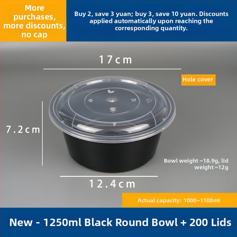 Dvojvrstvový kontajner na polievku s horným a dolným priehradkou, suché/mokré oddelenie, jednorazová misa s wonton rezancami; Plastový • Nie je vhodný do mikrovlnky • Tlač loga možná • Hrubá hmotnosť približne 8 kg