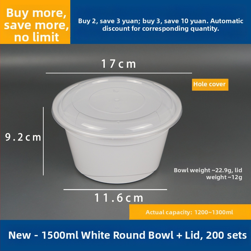 Dvojvrstvový kontajner na polievku s horným a dolným priehradkou, suché/mokré oddelenie, jednorazová misa s wonton rezancami; Plastový • Nie je vhodný do mikrovlnky • Tlač loga možná • Hrubá hmotnosť približne 8 kg