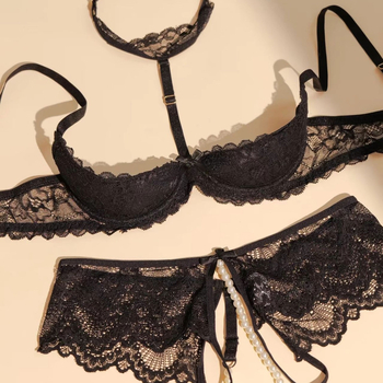 Σετ σουτιέν με δαντέλα, 1/4 cup, στυλ Quarter Cup Pure Lust, χωρίς επένδυση