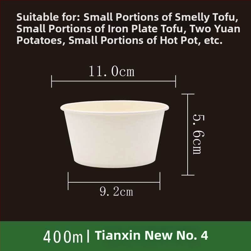 Ühekordne paberist kauss, ümmarguse kujuga, paksu materjal, sobib suppide, nuudlite ja riisi jaoks – säilivusaeg 12 kuud