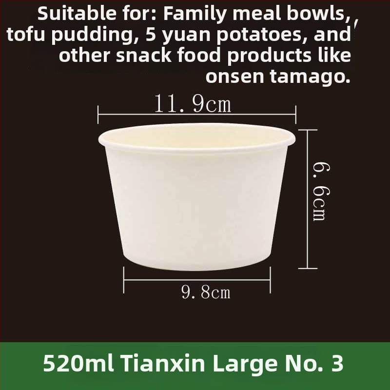 Ühekordne paberist kauss, ümmarguse kujuga, paksu materjal, sobib suppide, nuudlite ja riisi jaoks – säilivusaeg 12 kuud