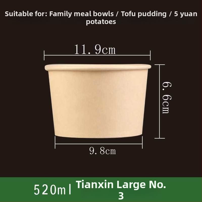 Ühekordne paberist kauss, ümmarguse kujuga, paksu materjal, sobib suppide, nuudlite ja riisi jaoks – säilivusaeg 12 kuud