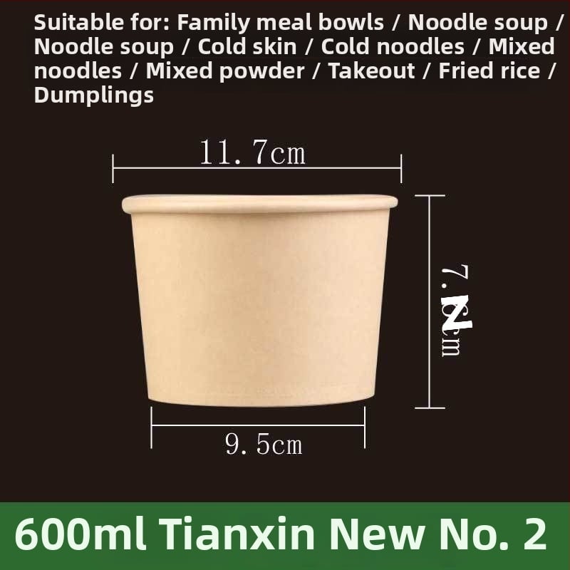 Ühekordne paberist kauss, ümmarguse kujuga, paksu materjal, sobib suppide, nuudlite ja riisi jaoks – säilivusaeg 12 kuud