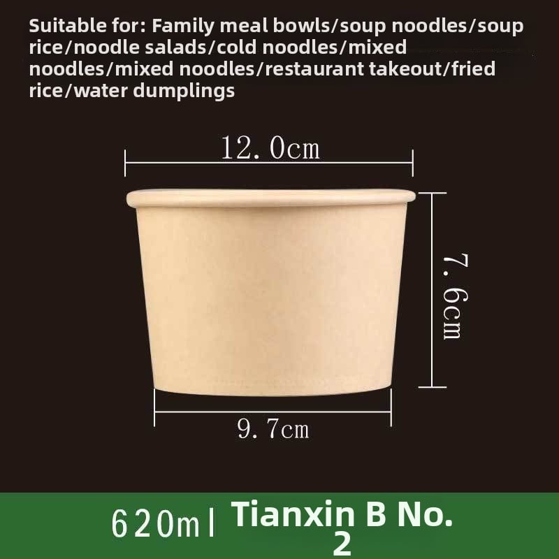 Ühekordne paberist kauss, ümmarguse kujuga, paksu materjal, sobib suppide, nuudlite ja riisi jaoks – säilivusaeg 12 kuud