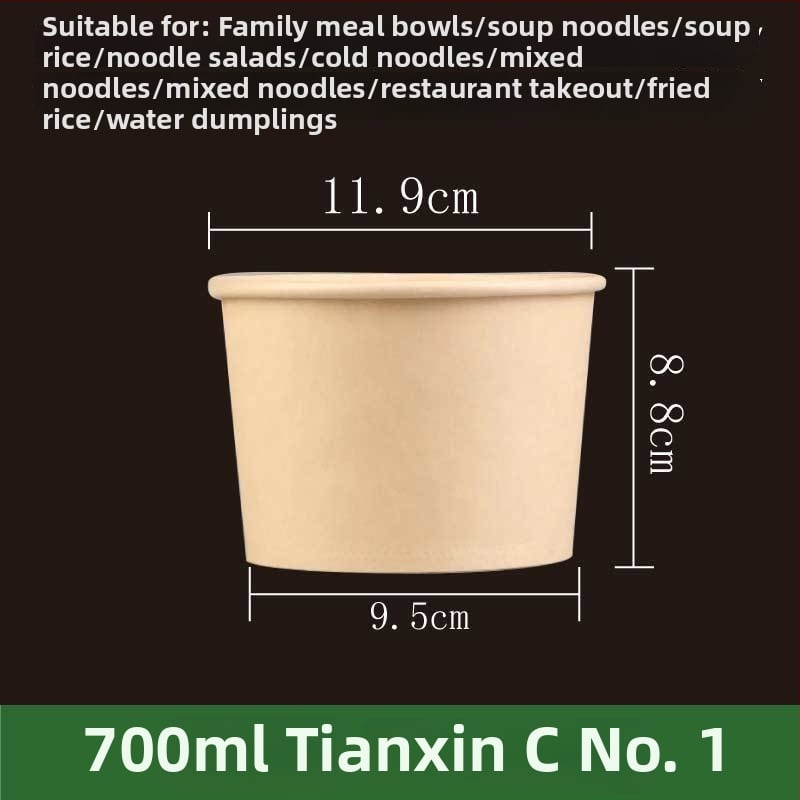 Ühekordne paberist kauss, ümmarguse kujuga, paksu materjal, sobib suppide, nuudlite ja riisi jaoks – säilivusaeg 12 kuud