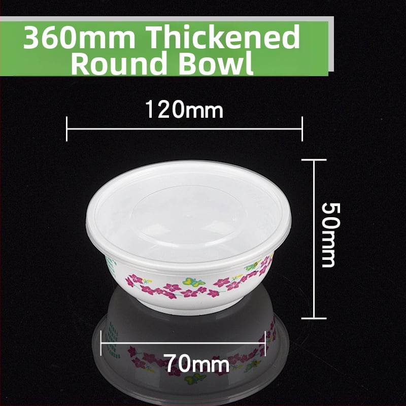 Cutie plastic pentru prânz, bol rotund de supă, design îngroșat