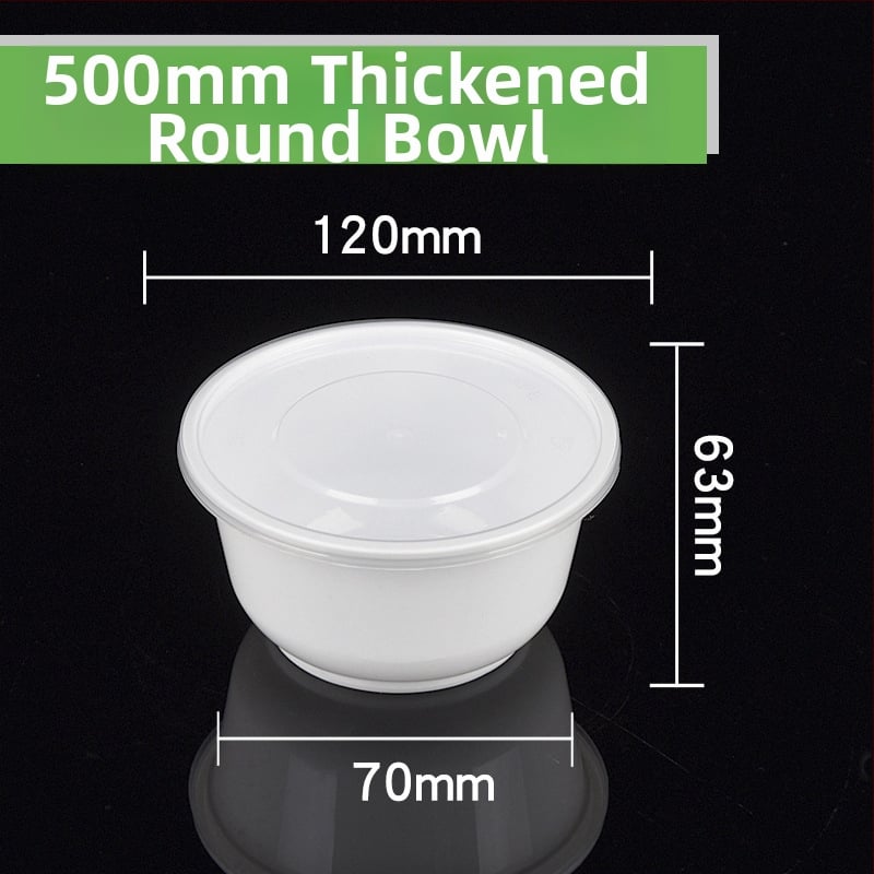 Cutie plastic pentru prânz, bol rotund de supă, design îngroșat