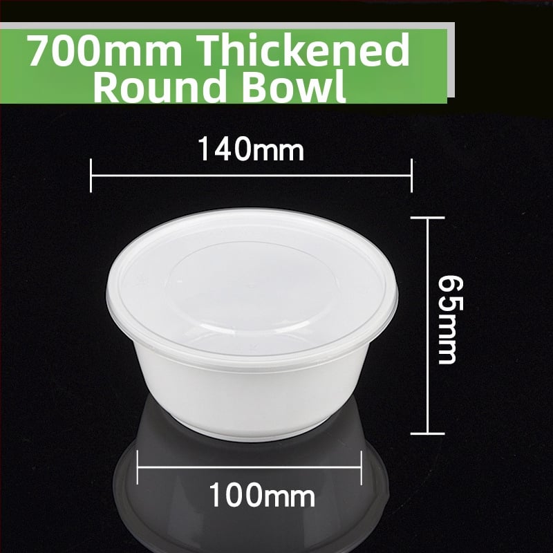 Cutie plastic pentru prânz, bol rotund de supă, design îngroșat