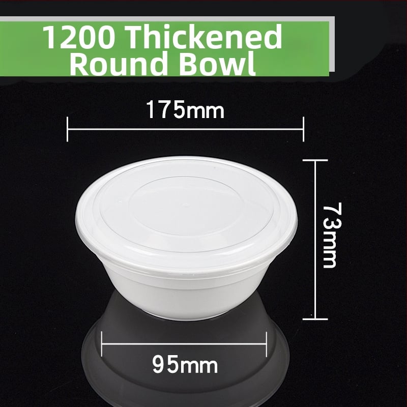 Cutie plastic pentru prânz, bol rotund de supă, design îngroșat