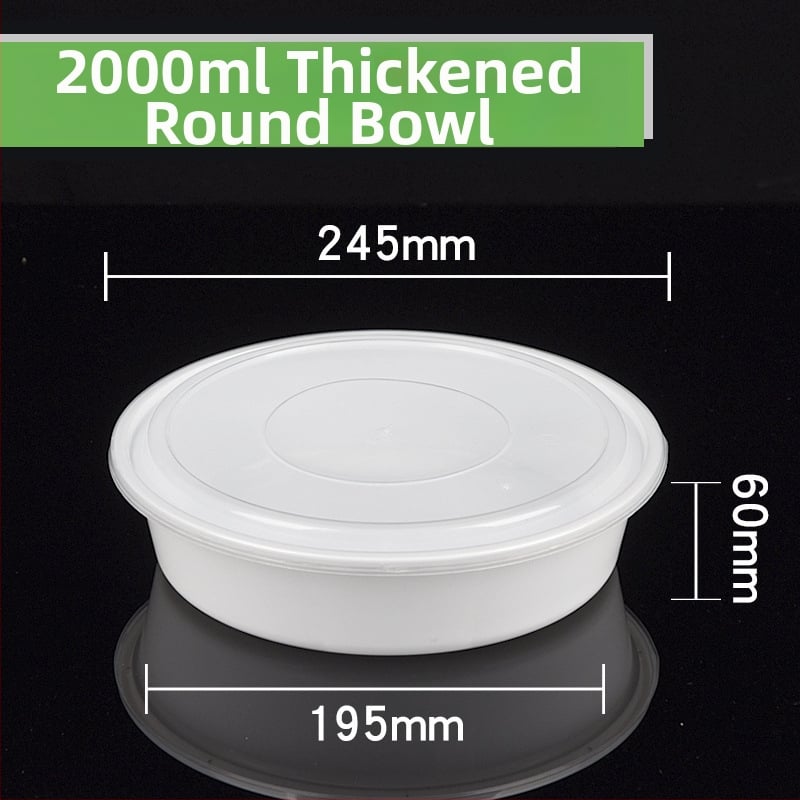 Cutie plastic pentru prânz, bol rotund de supă, design îngroșat