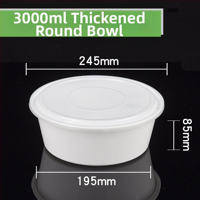 Cutie plastic pentru prânz, bol rotund de supă, design îngroșat