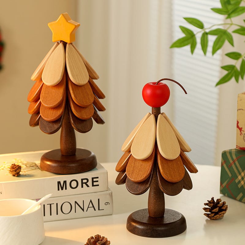 Drvena podloga u obliku drveta, toplinska izolacijska podloga za posude, sa sklopivim podmetačem za čaše i zdjele
