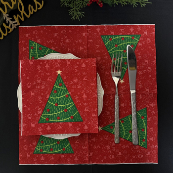 Kalėdinės servetėlės iš natūralaus medienos pluošto, 2 sluoksniai, 20 vnt. pakuotėje, logotipo spausdinimas ir pritaikymas
