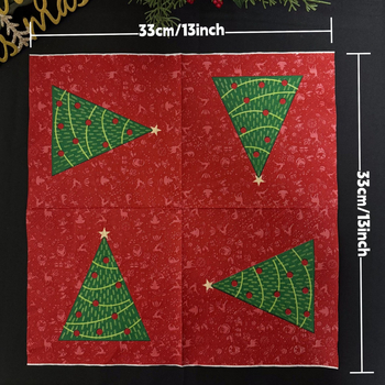 Kalėdinės servetėlės iš natūralaus medienos pluošto, 2 sluoksniai, 20 vnt. pakuotėje, logotipo spausdinimas ir pritaikymas