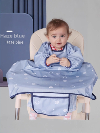 Vaikiška valgymo apsauga su ilgomis rankovėmis, atspari vandeniui, unisex, audinys: acetato pluoštas