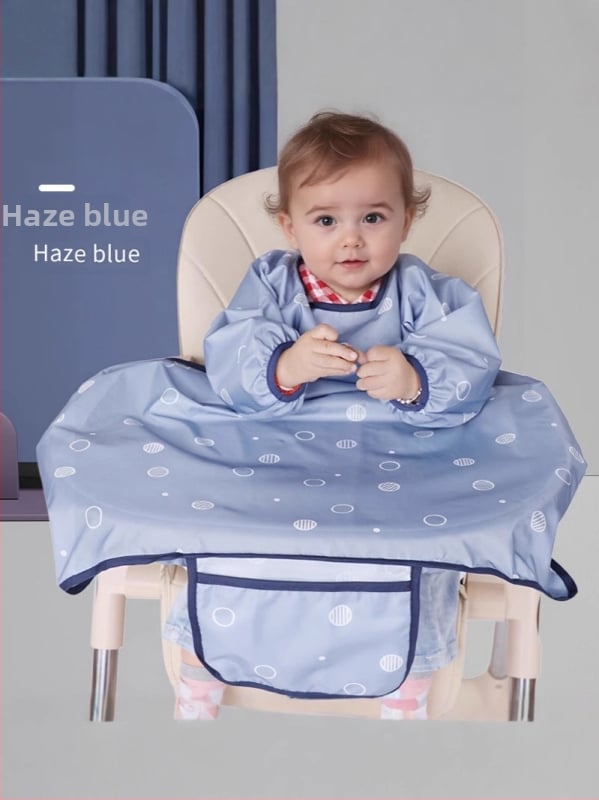 Vaikiška valgymo apsauga su ilgomis rankovėmis, atspari vandeniui, unisex, audinys: acetato pluoštas