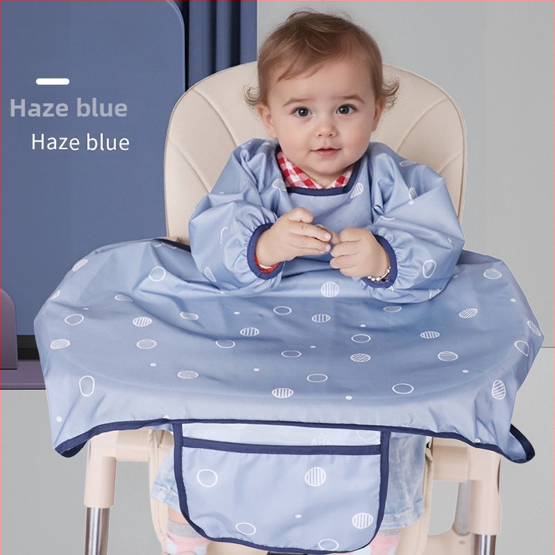 Vaikiška valgymo apsauga su ilgomis rankovėmis, atspari vandeniui, unisex, audinys: acetato pluoštas