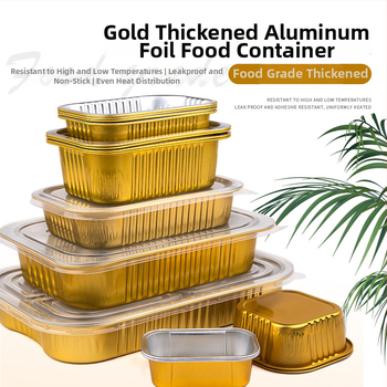 Cutie unică din folie de aluminiu pentru take-out, imprimare logo disponibilă, nu este compatibilă cu cuptorul cu microunde, non-biodegradabilă