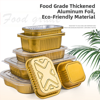 Cutie unică din folie de aluminiu pentru take-out, imprimare logo disponibilă, nu este compatibilă cu cuptorul cu microunde, non-biodegradabilă