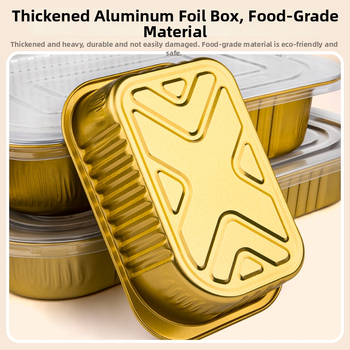 Cutie unică din folie de aluminiu pentru take-out, imprimare logo disponibilă, nu este compatibilă cu cuptorul cu microunde, non-biodegradabilă