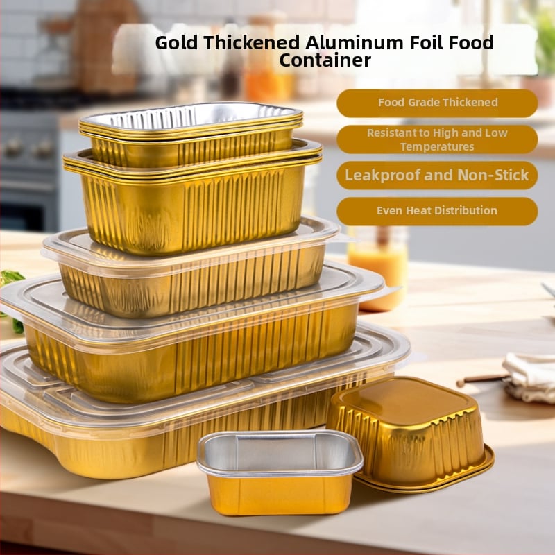 Cutie unică din folie de aluminiu pentru take-out, imprimare logo disponibilă, nu este compatibilă cu cuptorul cu microunde, non-biodegradabilă