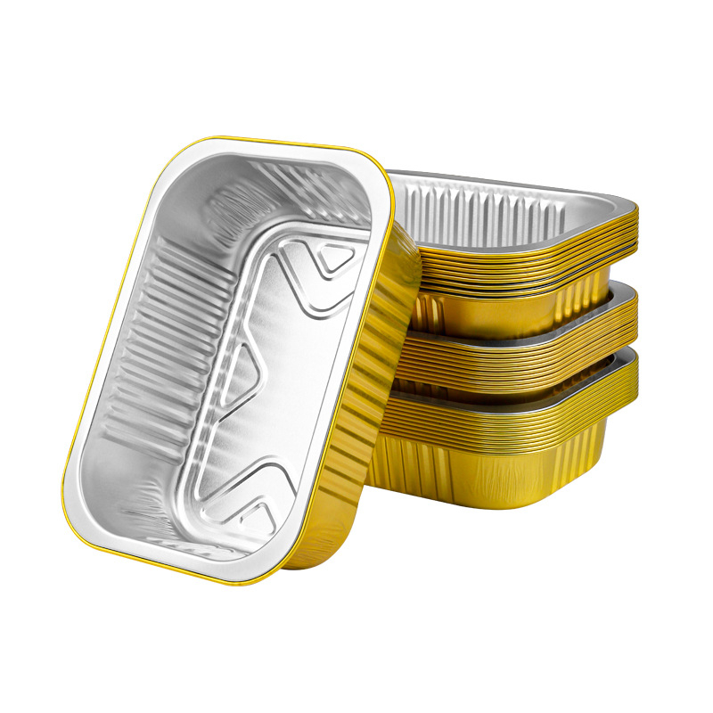 Cutie unică din folie de aluminiu pentru take-out, imprimare logo disponibilă, nu este compatibilă cu cuptorul cu microunde, non-biodegradabilă