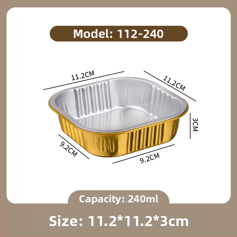 Cutie unică din folie de aluminiu pentru take-out, imprimare logo disponibilă, nu este compatibilă cu cuptorul cu microunde, non-biodegradabilă