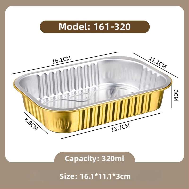 Cutie unică din folie de aluminiu pentru take-out, imprimare logo disponibilă, nu este compatibilă cu cuptorul cu microunde, non-biodegradabilă