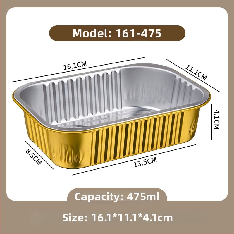 Cutie unică din folie de aluminiu pentru take-out, imprimare logo disponibilă, nu este compatibilă cu cuptorul cu microunde, non-biodegradabilă