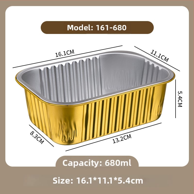 Cutie unică din folie de aluminiu pentru take-out, imprimare logo disponibilă, nu este compatibilă cu cuptorul cu microunde, non-biodegradabilă