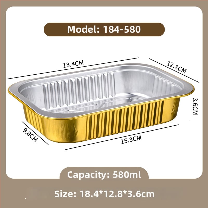 Cutie unică din folie de aluminiu pentru take-out, imprimare logo disponibilă, nu este compatibilă cu cuptorul cu microunde, non-biodegradabilă